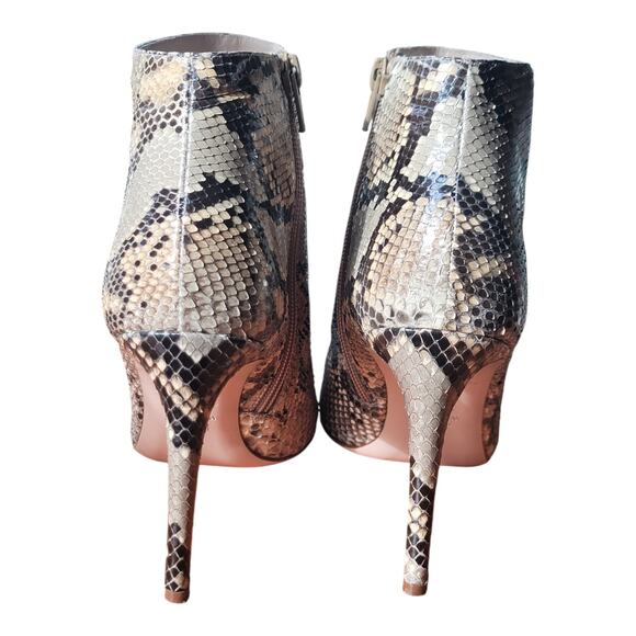 Stuart Weitzman Women's Snake Skin Stiletto Heel Pointed Toe Ankle Boots - Picture 3 of 8